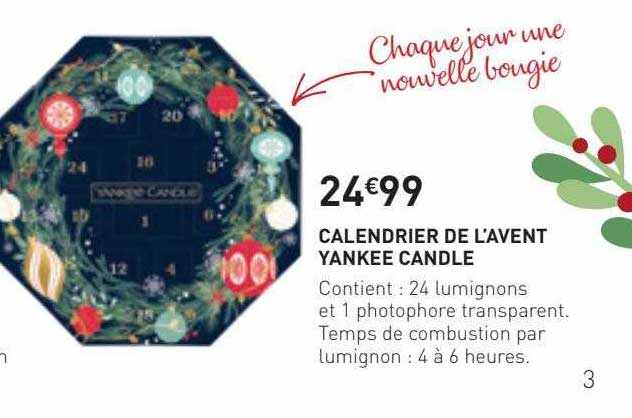 calendrier de l'avent yankee candle