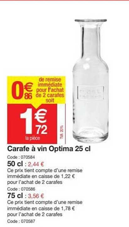 Carafe à Vin Optima 25 Cl, 52 Cl, 75 Cl