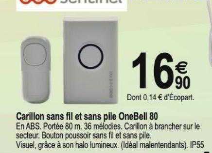 carillon sans fil et sans pile oneBell 80