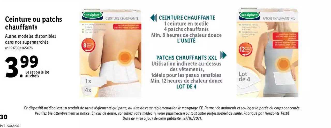 ceinture ou patchs chauffants