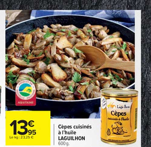 cèpes cuisinés à l'huile laguilhon