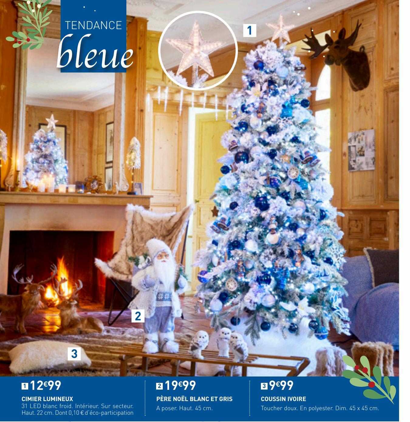 cimier lumineux, père noël blanc et gris, coussin ivoire