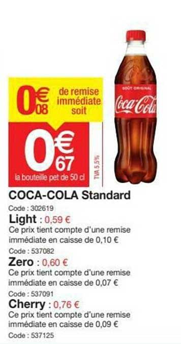 coca-cola standard : light, zero, cherry