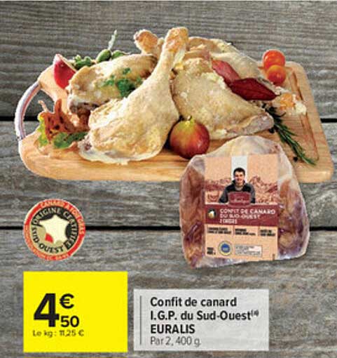 confit de canard i.g.p. du sud-ouest euralis