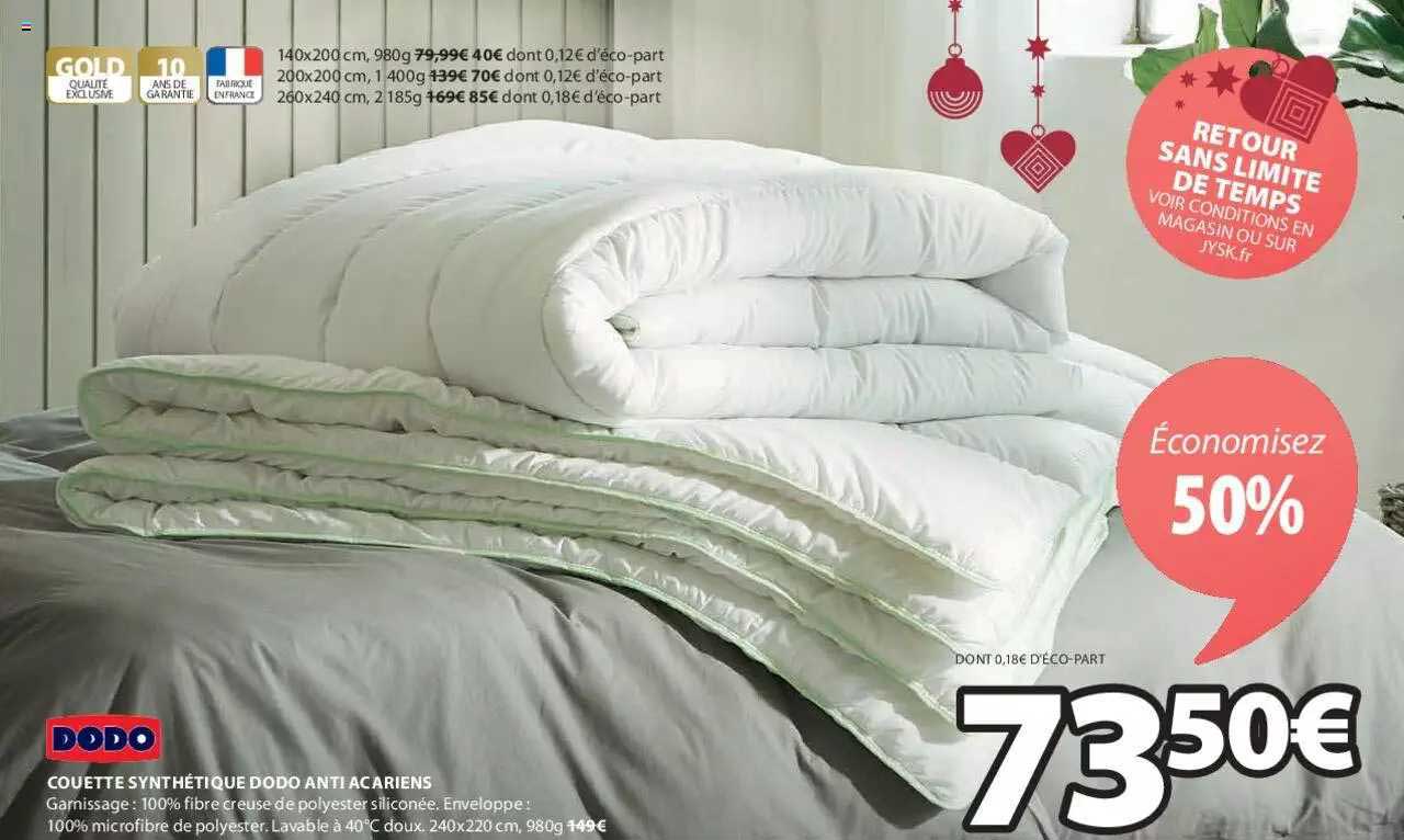 couette synthétique dodo anti acariens