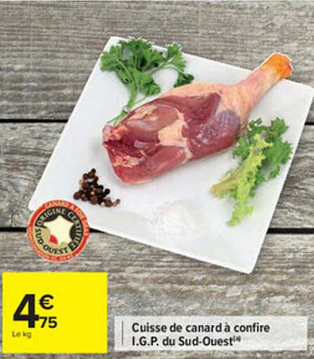 cuisse de canard à confire i.g.p. du sud-ouest