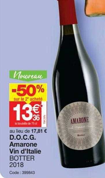 d.o.c.g. amarone vin d'italie botter