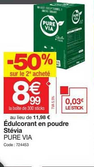 édulcorant en poudre stévia pure via