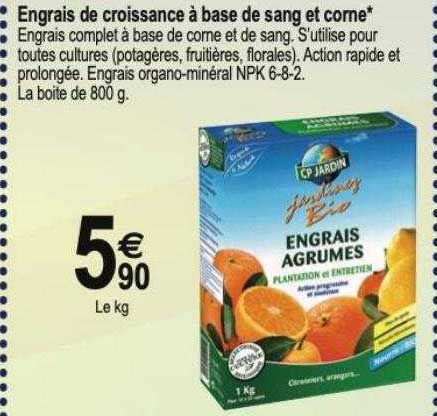 engrais de croissance à base de sang et corne