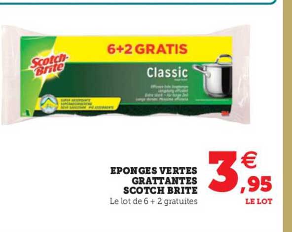 éponges vertes grattantes scotch brite