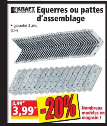 equerres ou pattes d'assemblage kraft werkzeuge