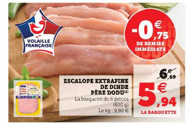 escalope extra fine de dinde père dodu