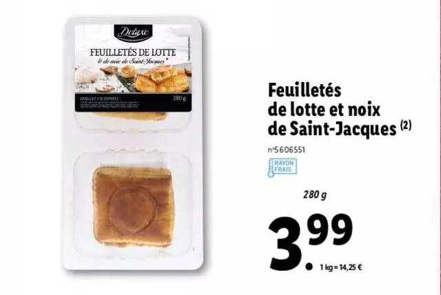 feuilletés de lotte et noix de saint-jacques deluxe