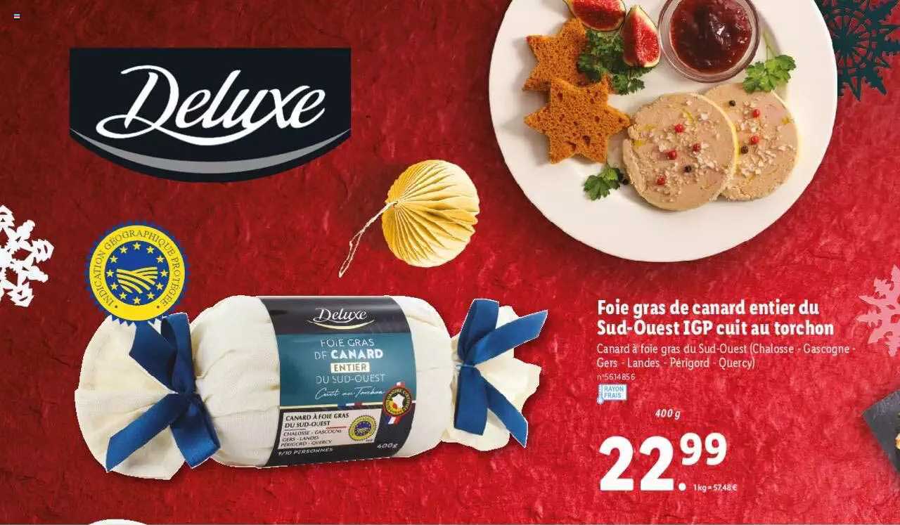 foie gras de canard entier du sud-ouest igp cuit au torchon deluxe