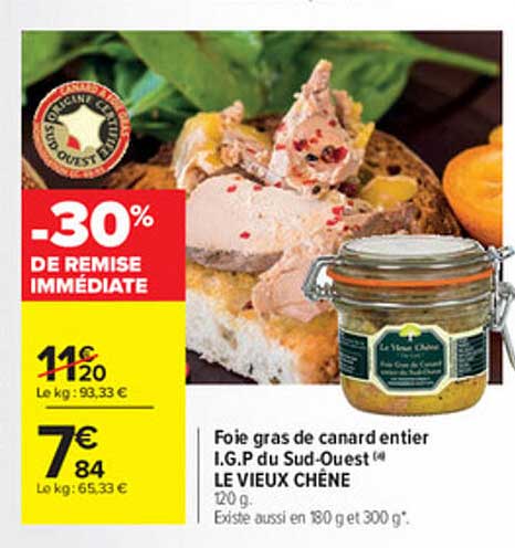 foie gras de canard entier i.g.p. du sud-ouest le vieux chêne