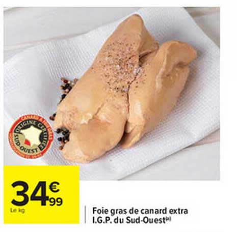 foie gras de canard extra i.g.p. du sud-ouest