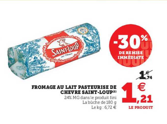 fromage au lait pasteurisé de chèvre saint-loup