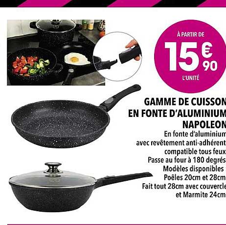 gamme de cuisson en fonte d'aluminium napoléon