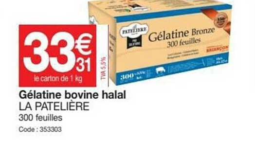 Gélatine Bovine Halal La Patelière