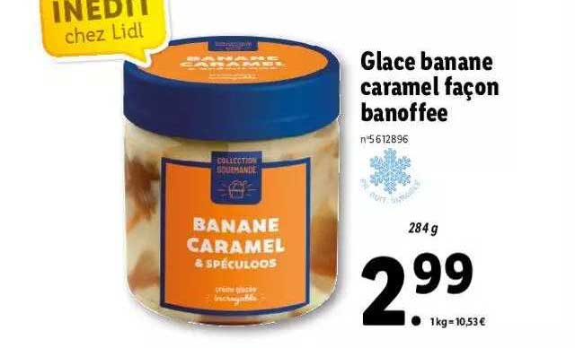 glace banane caramel façon banoffee