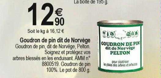 goudron de pin dit de norvège