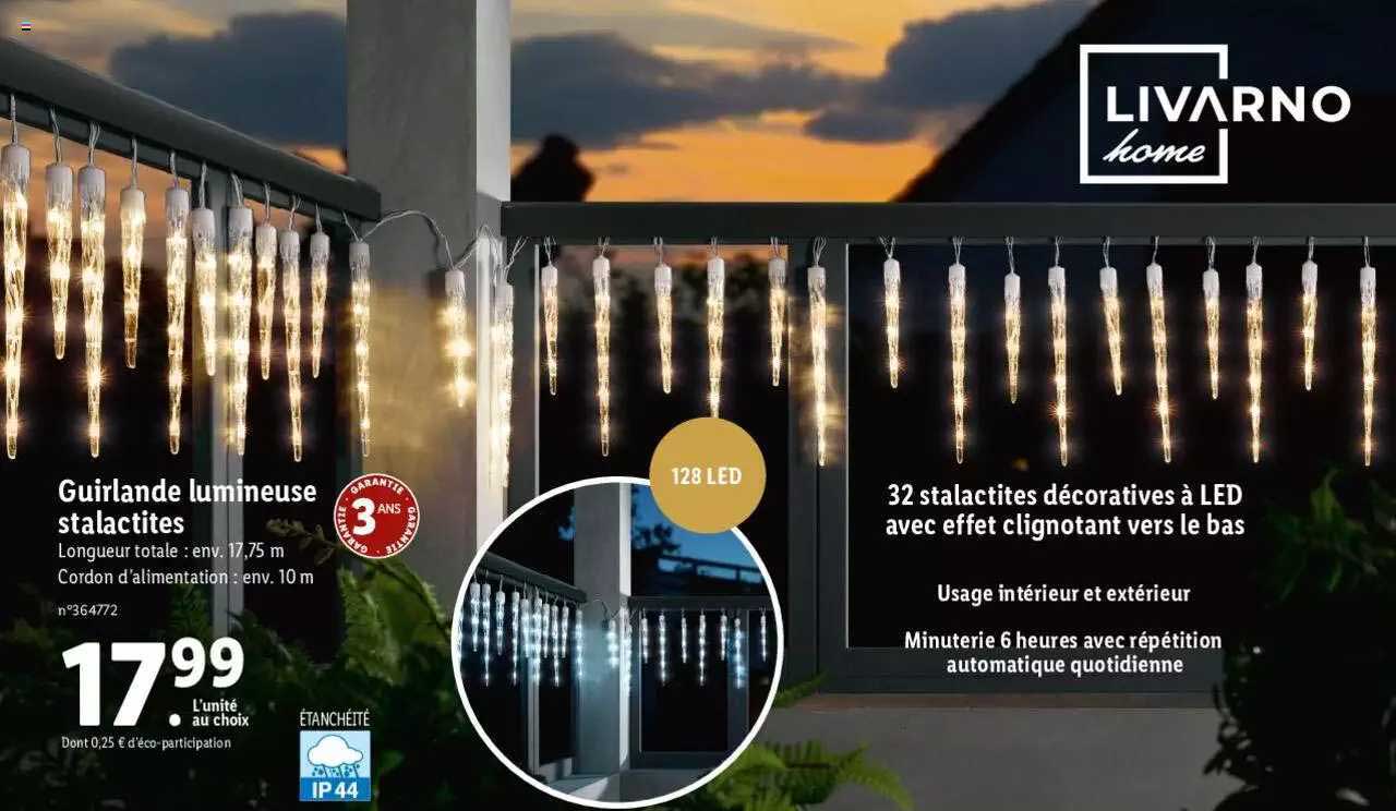 guirlande lumineuse stalactites livarno home