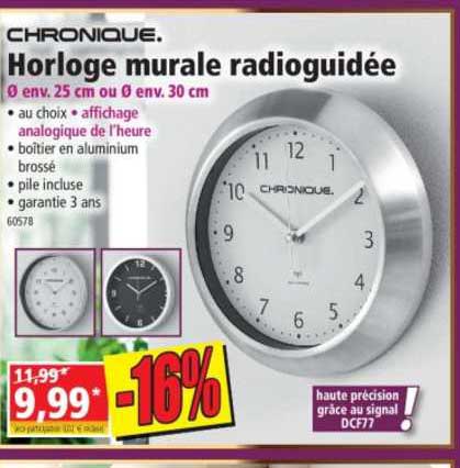 Horloge Murale Radioguidée Chronique