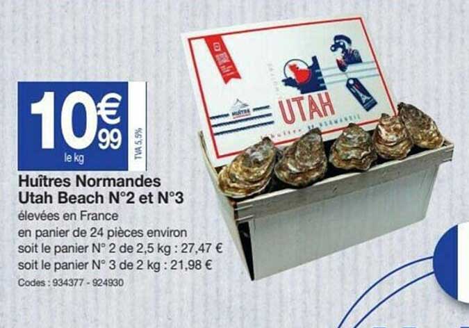 huîtres normande utah beach n°2 et n°3