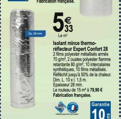 isolant mince thermo-réflecteur expert confort 28