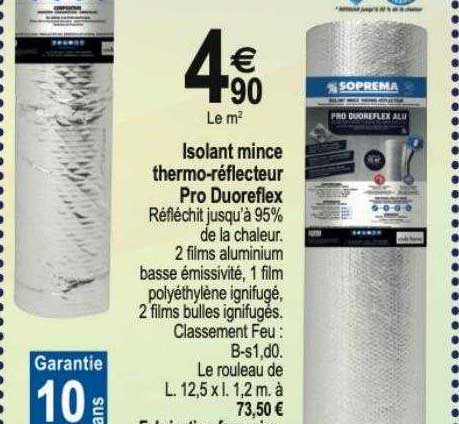 isolant mince thermo-réflecteur pro duoreflex