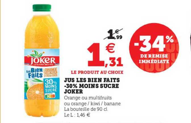 jus les bien faits -30% moins sucré joker