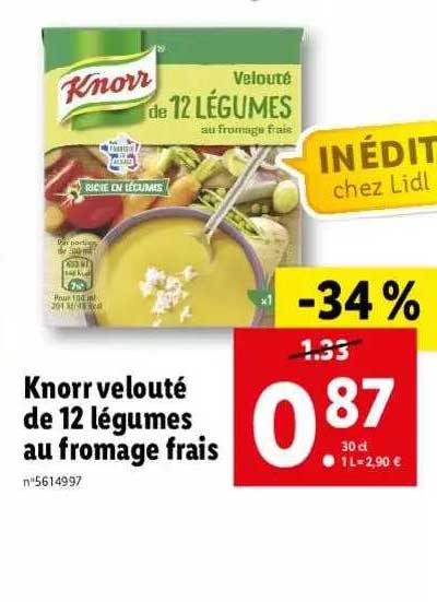 Knorr Velouté De 12 Légumes Au Fromage Frais