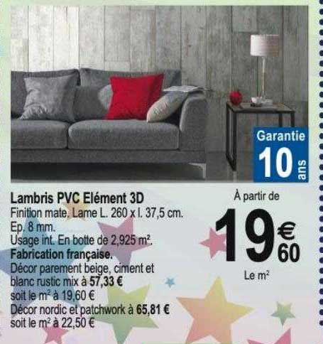 Lambris Pvc élément 3d