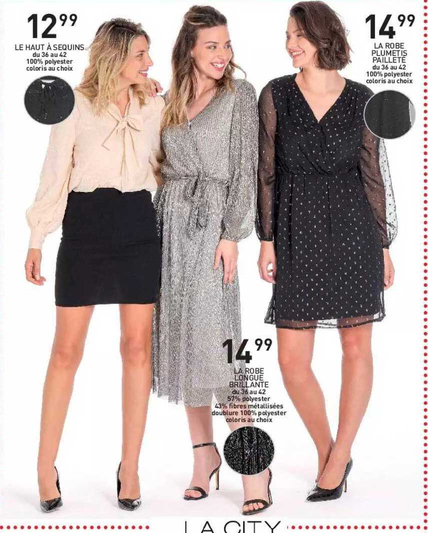 le haut à sequins, la robe plumet pailleté, la robe longue brillante