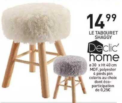 le tabouret shaggy declic' home
