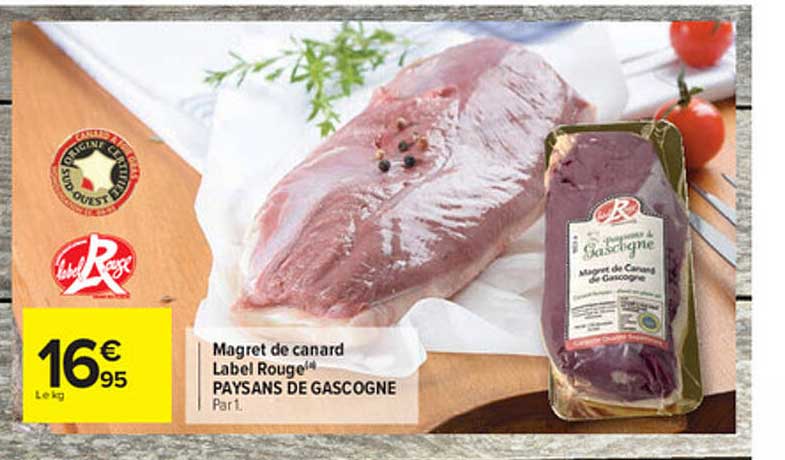magret de canard label rouge paysan de gascogne