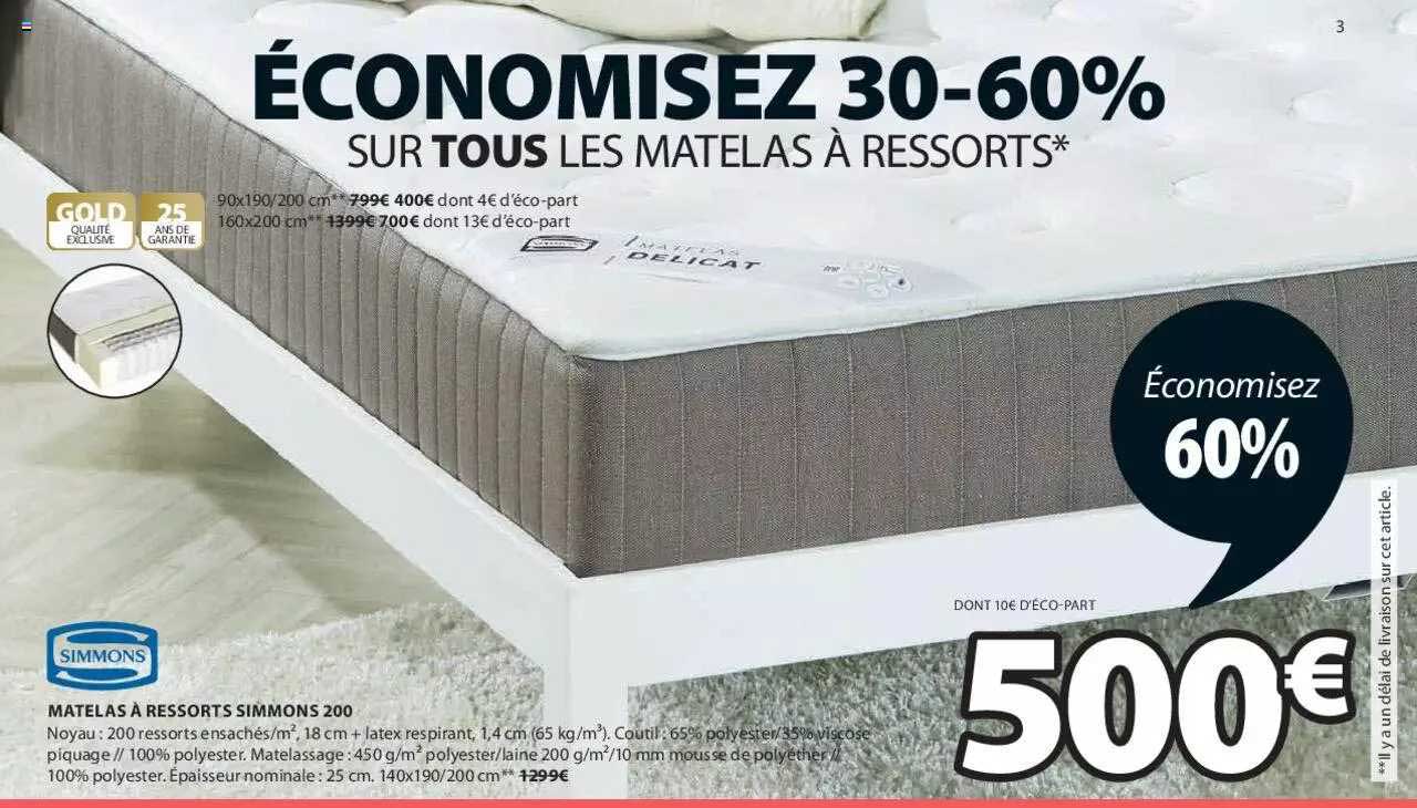 Matelas à Ressorts Simmons 200