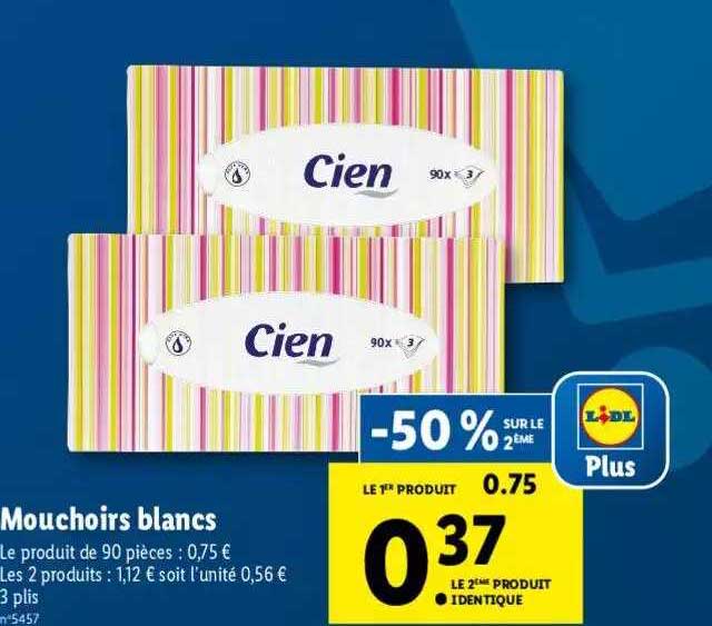 Mouchoirs Blancs Cien
