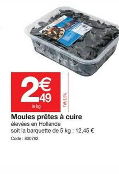 moules prêtes à cuire