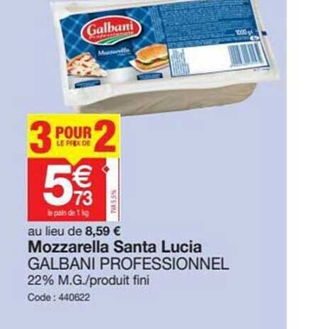 mozzarella santa lucia galbani professionnel
