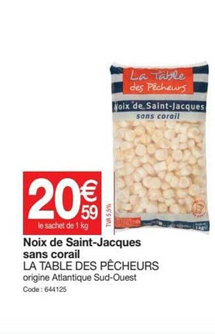 noix de saint-jacques sans corail la table des pêcheurs
