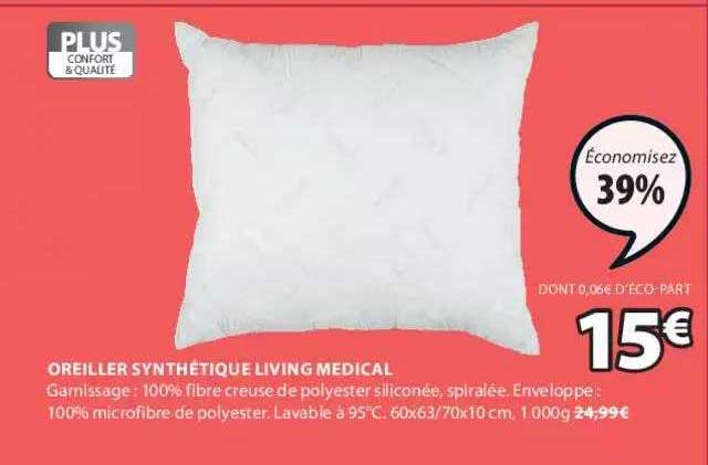 oreiller synthétique living medica