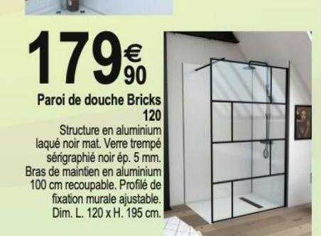 paroi de douche bricks 120