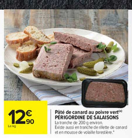 pâté de canard au poivre vert périgordine de salaisons