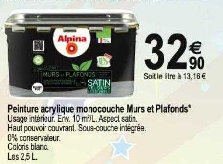 Peinture Acrylique Monocouche Murs Et Plafonds Alpina