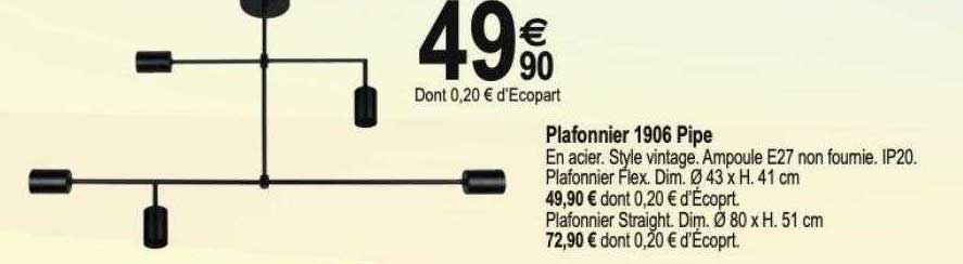 plafonnier 1906 pipe