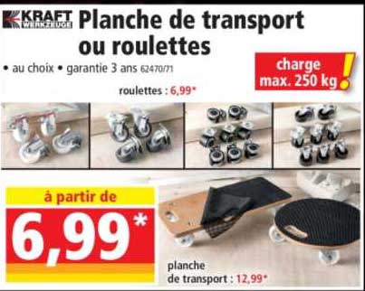 planche de transport ou roulettes kraft werkzeuge