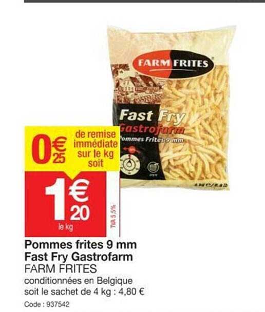 pommes frites 9 mm fast fry gastrofarm
