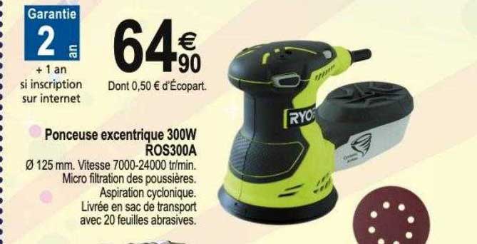 ponceuse excentrique 300w ros300a ryobi