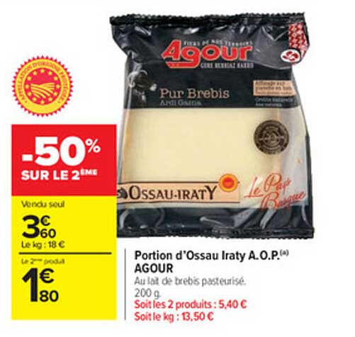 portion d'ossau iraty a.o.p. agour